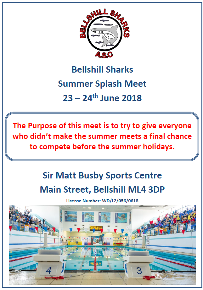 Gala Details… Bellshill Sharks Summer Splash Meet 2018 – Helensburgh ...